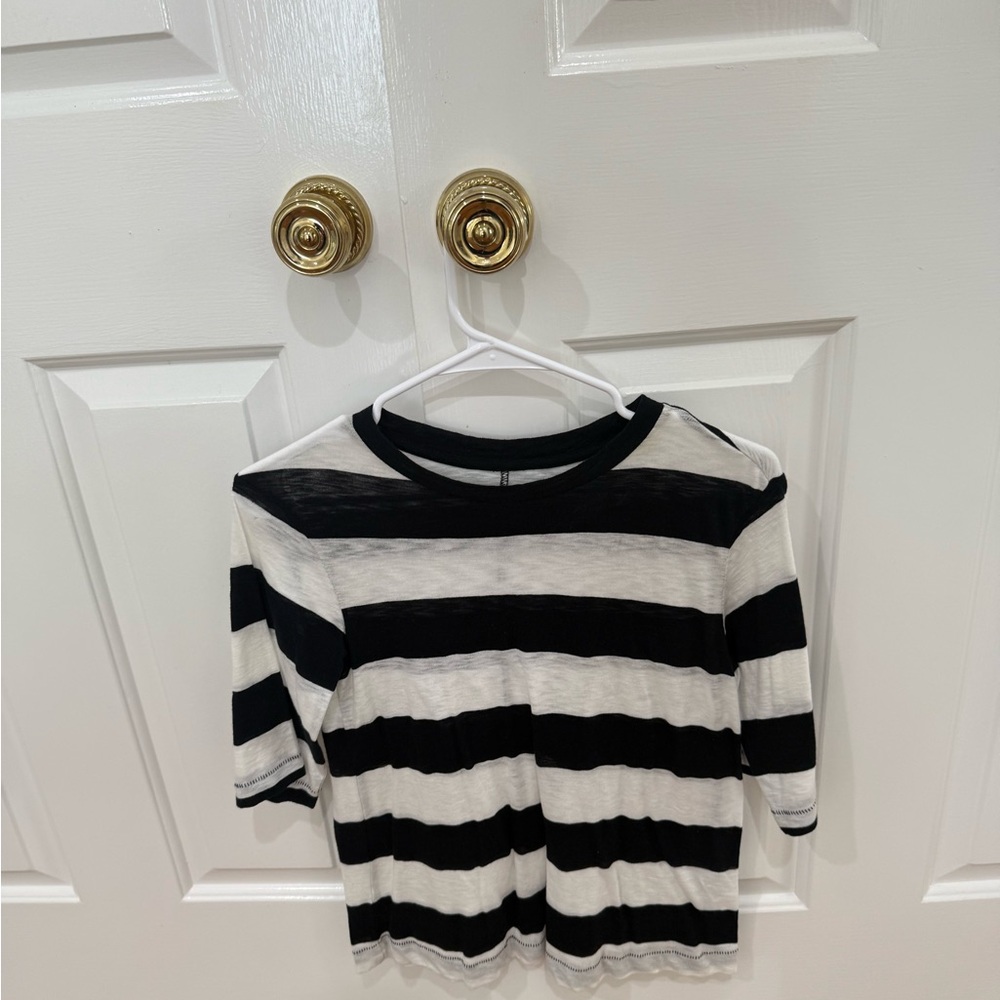 rag & bone Kids Black and White Striped Tee